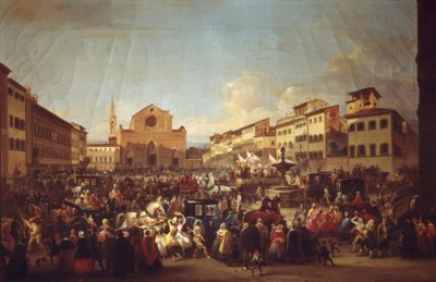 Carnaval à Florence sur la Piazza Santa Croce - Giovanni Signorini