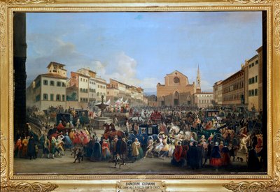 Carnaval sur la place Santa Croce à Florence - Giovanni Signorini