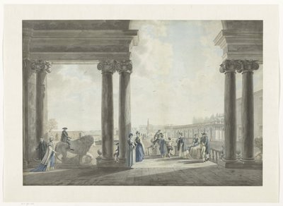 Vue sur les jardins de la Villa Médicis à Rome - Giovanni Volpato