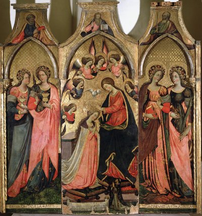 Triptyque du Couronnement de la Vierge - Peinture de Giovanni da Gaeta (actif vers 1449-1472) 15ème siècle Gaeta, musée diocésain - Giovanni da Gaeta