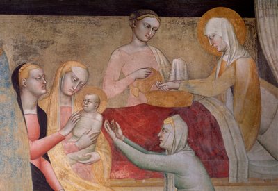 La vie de la Vierge : la naissance de Marie (détail) - Giovanni da Milano