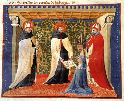 Miniature des statuts de la société des drapiers - Giovanni da Modena