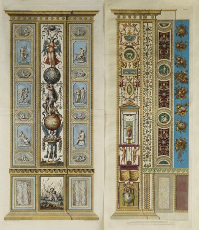 Décorations arabesques dans la loggia du Vatican (gravure en couleur) - Giovanni da Udine (after)