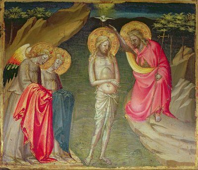 Le baptême du Christ (huile sur panneau) - Giovanni dal (attr. to) Ponte