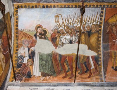 Histoires de la Passion du Christ : Jésus trahi par un baiser de Judas et capturé - Giovanni di Cherasco Botoneri