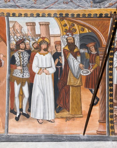 Histoires de la Passion du Christ : Pilate condamne Jésus et se lave les mains - Giovanni di Cherasco Botoneri
