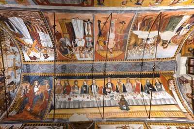 La voûte de la chapelle Botoneri avec des histoires de la Passion du Christ - Giovanni di Cherasco Botoneri