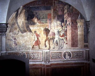 Saint Benoît quittant la maison (détail) - Giovanni di Consalvo (attr. to)