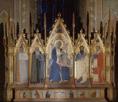 Vierge avec les saints Augustin, Saint Antoine le Grand, Saint Barthélemy et Saint Laurent - Giovanni di Niccolo del Biondo