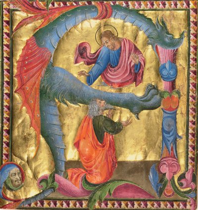 Initiale A : Le Christ apparaissant à David - Giovanni di Paolo