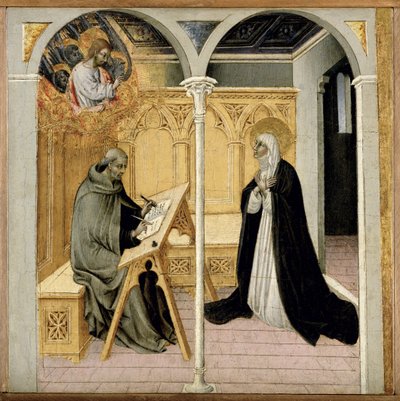 Sainte Catherine de Sienne dictant ses dialogues, c.1447-61 - Giovanni di Paolo di Grazia