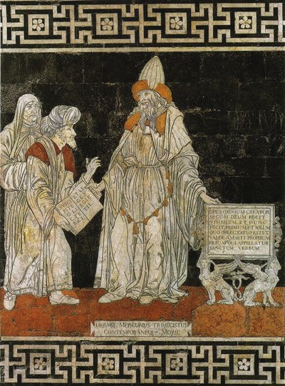 Hermès Trismégiste. Mosaïque au sol dans la cathédrale de Sienne, 1488 - Giovanni di Stefano