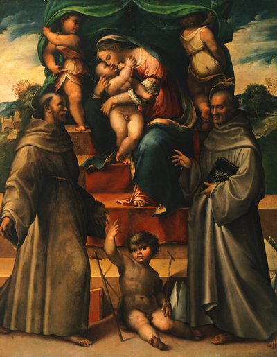 Madone avec enfant et saints, par Girolamo Marchesi da Cotignola - Girolamo Marchesi da Cotignola
