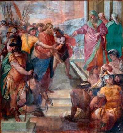 Le Christ est conduit devant Caïphe (détail) - Girolamo Massel