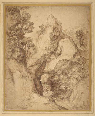 Paysage rocheux avec chute d