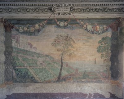 Vue de la Villa basée sur le design original, Hall de la Fontaine - Girolamo Muziano