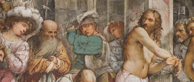 Nef centrale, Cinquième travée sud, Flagellation du Christ, Girolamo Romanino - Girolamo Romanino