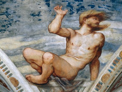 Nu masculin, détail des fresques de Girolamo Romanino (ca 1484-après 1559), commandé par Bernardo Clesio - Girolamo Romanino