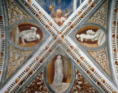 Nichoirs et statues en mosaïque (détail) - Girolamo Romanino