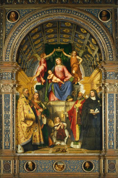 Retable de Sainte Justine : Madone en majesté avec les saints Benoît, Justine, Prosdocime et Scholastique - Girolamo Romanino