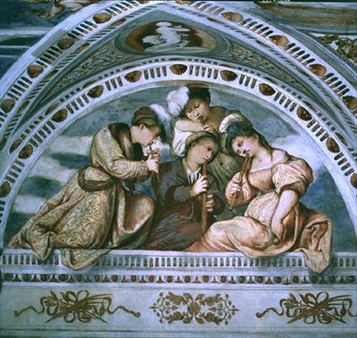 Le Concert : instruments à vent, lunette - Girolamo Romanino