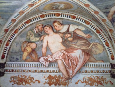 La Mort de Cléopâtre, lunette, 1531-32 - Girolamo Romanino