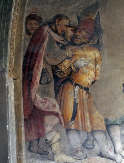 Deux hommes se parlant (détail) - Girolamo Romanino