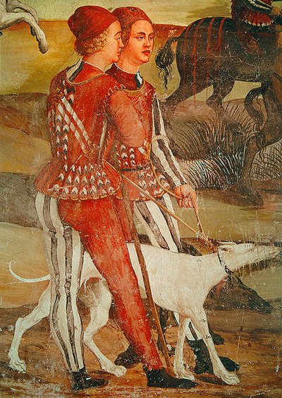 Deux pages et leur chien (détail) - Girolamo Romanino