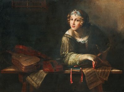 Représentation allégorique avec instruments de musique et notes, seconde moitié du XVIIe siècle - Girolamo Scaglia