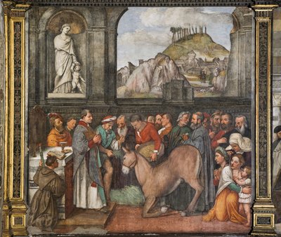 Le miracle de la mule, Mur Nord, École du Saint (détail) - Girolamo Tessari
