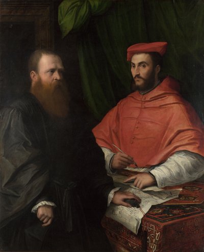 Cardinal Ippolito de Medici et Monseigneur Mario Bracci, après 1532 - Girolamo da Carpi