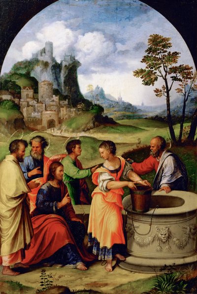 Jésus et la Samaritaine - Girolamo da  Treviso II