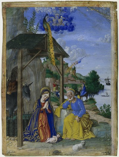 Miniature unique : La Nativité, vers 1515 - Girolamo dai Libri