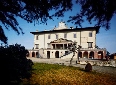 Villa Médicis (Villa Medicea) ; Vue de la Villa Ambra à Poggio a Caiano commencée en 1485 sur un projet de Giuliano da Sangallo - Giuliano Giamberti da Sangallo