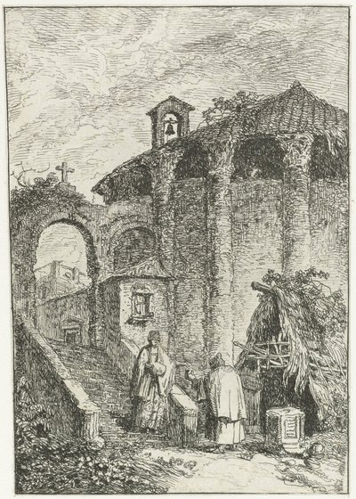 Vue de maisons et de ruines antiques en bordure de ville - Giuliano Giampiccoli