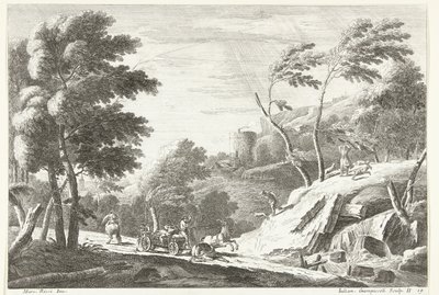 Paysage avec orage et animaux effrayés près d