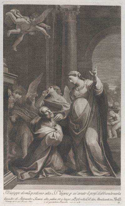 Saint Joseph demandant pardon à la Vierge pour avoir pensé à la déserter - Giuliano Traballesi