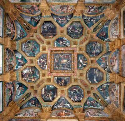 Vue de la voûte de la Chambre de Cupidon et Psyché (Sala di Amore e Psiche) - Giulio (and workshop) Romano