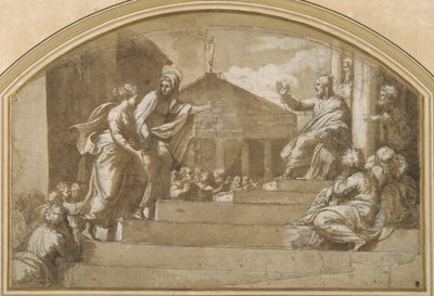 Martha amenant Marie-Madeleine au Christ - Giulio (attr. to) Romano