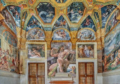 Chambre de Psyché : vue du mur est (fresque) - Giulio (workshop of) Romano