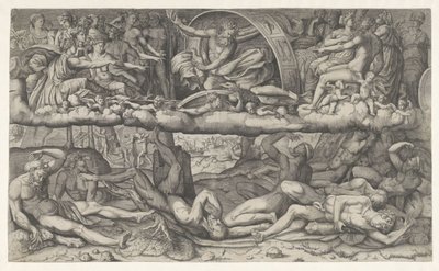 Strijd van goden en giganten - Giulio Bonasone (attributed to)