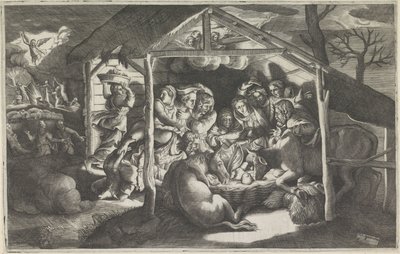Adoration des bergers - Giulio Bonasone