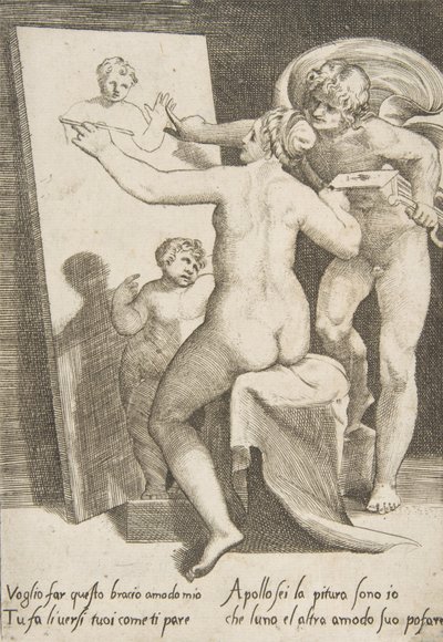Apollon debout à côté d