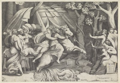 Cloelia traverse le Tibre - Giulio Bonasone