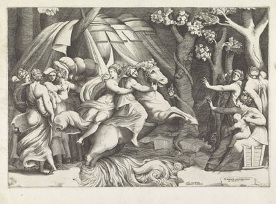 Cloelia traverse le Tibre - Giulio Bonasone