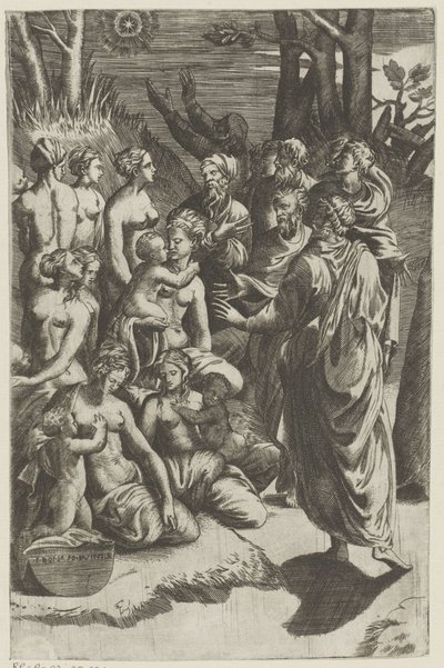 Groupe de figures sous une étoile - Giulio Bonasone