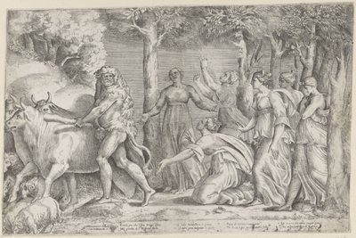 Hercule volant les bœufs de Géryon - Giulio Bonasone