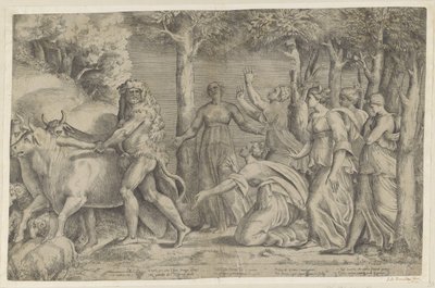 Hercule vole les bœufs de Géryon - Giulio Bonasone