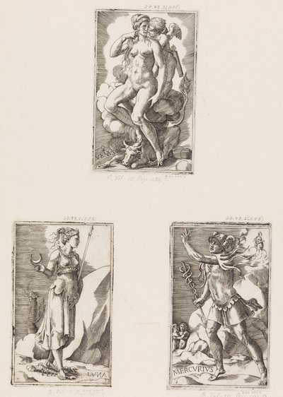 Mercure, des Planètes, planche 6, 1530-70 - Giulio Bonasone