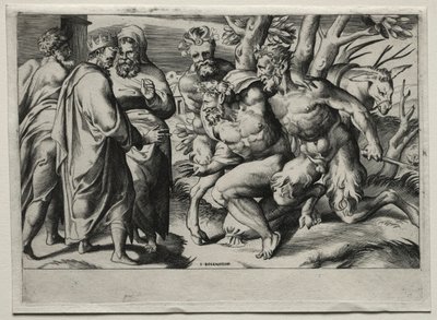 Silenus et le roi Midas, milieu du XVIe siècle - Giulio Bonasone